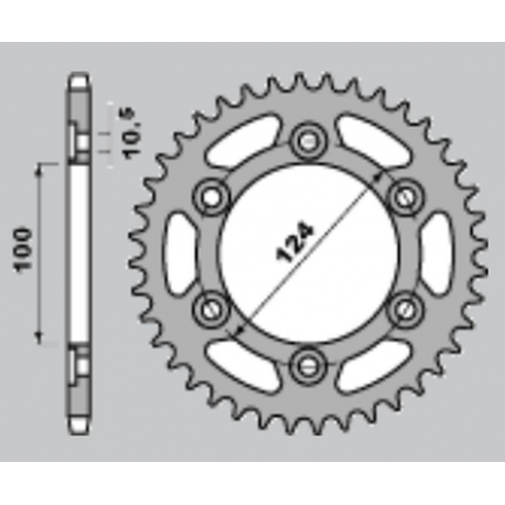 CHT ZĘBATKA TYLNA 1027 38 (735-38) DUCATI MONSTER 750/900`96-02 (JTR735.38)